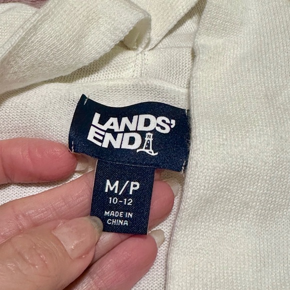 Lands End White Open Front Cardigan medium (10-12) - Picture 11 of 15